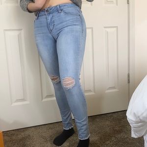Beautiful distress jeans.